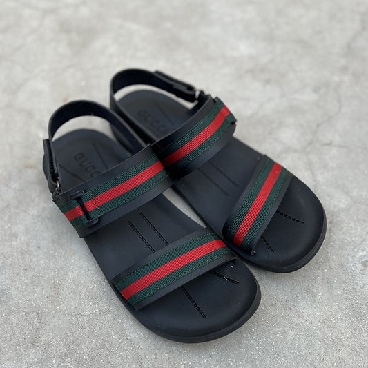 The Red and Green Strip Sandal