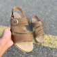 The Brown Cross buckle Sandal - yehloo.com.pk