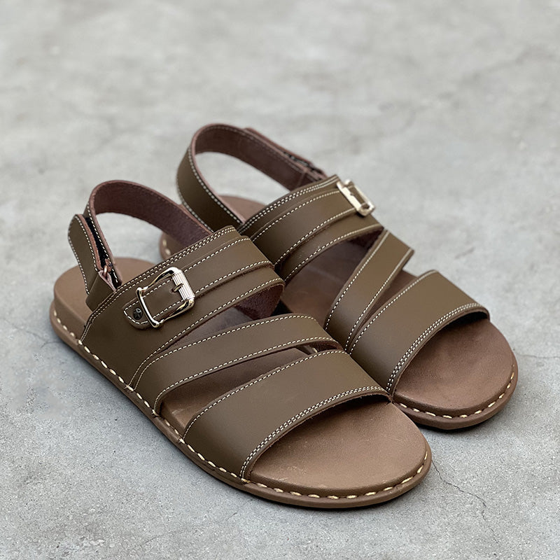 The Brown Cross buckle Sandal - yehloo.com.pk