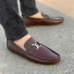 Hand Stitched Maroon Moccasins