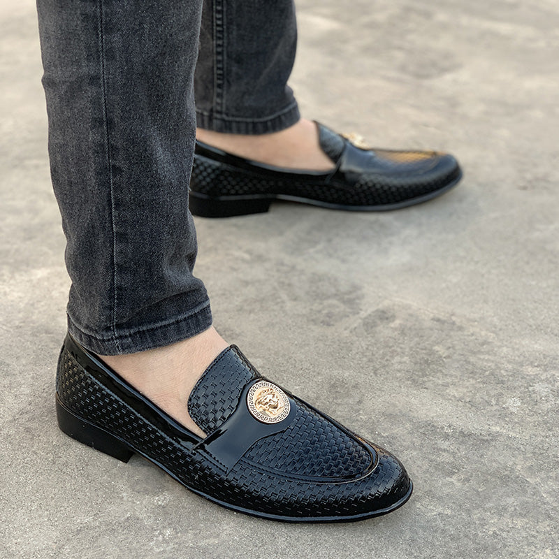 Handmade Vivek Black Shoes - yehloo.com.pk