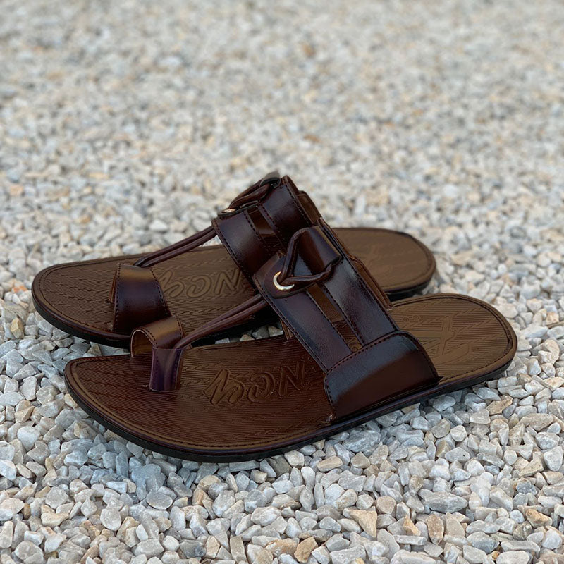 The Brown Kolhapuri Chappal - yehloo.com.pk